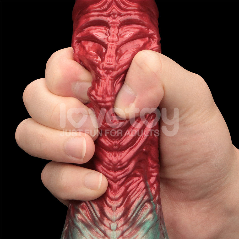 Aerosx 8 Inch Dual Density Inflatable Dildo Red/Green 28 Cm Inflatable Fantasy Dildo