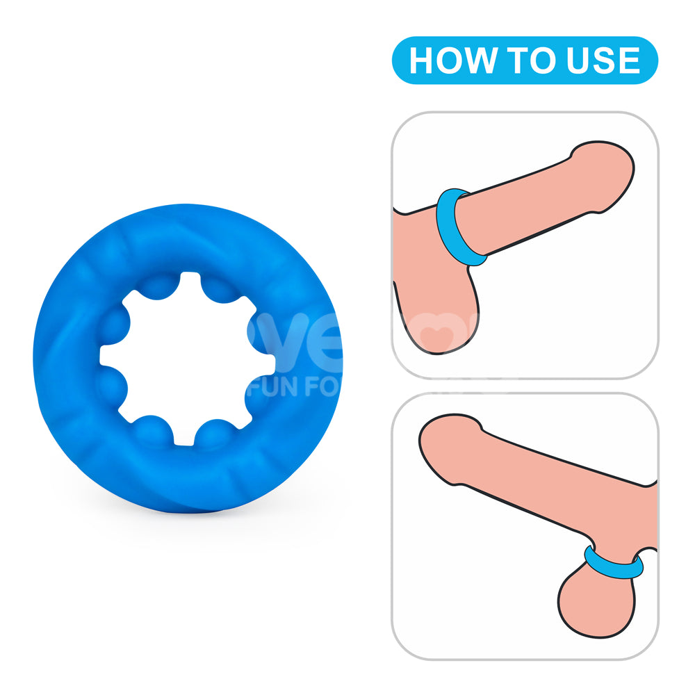 Pinnacle Pro Ridge Bump Stretcher Blue Cock Ring