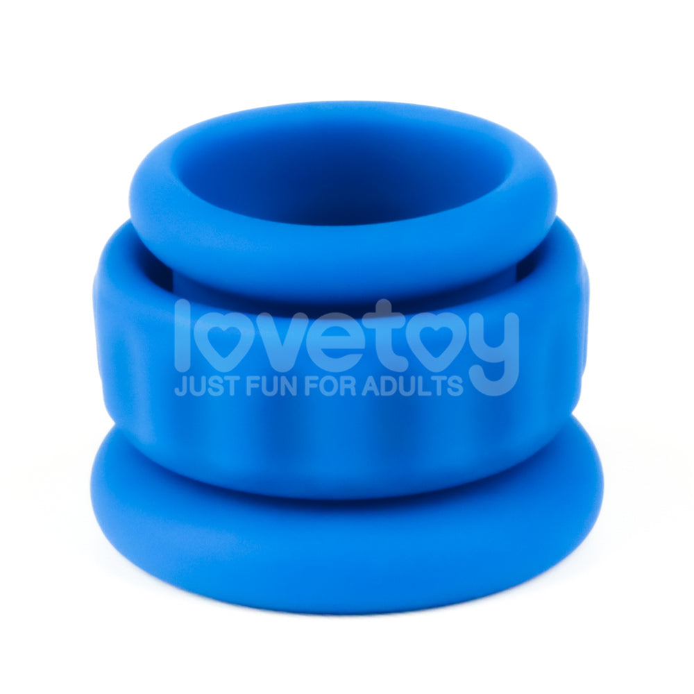 Pinnacle Pro Twin Flex Blue Cock & Balls Rings