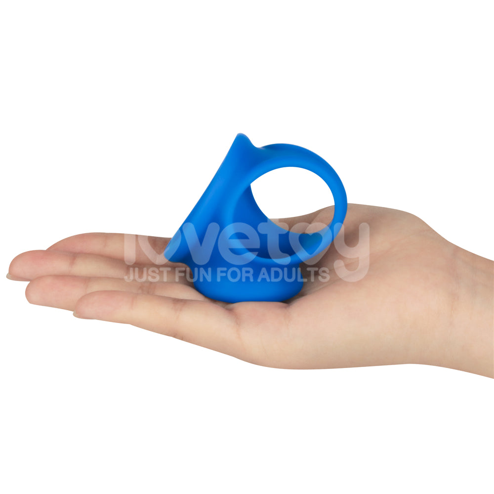 Pinnacle Pro Trio Grip Enhancer Blue Cock & Balls Ring