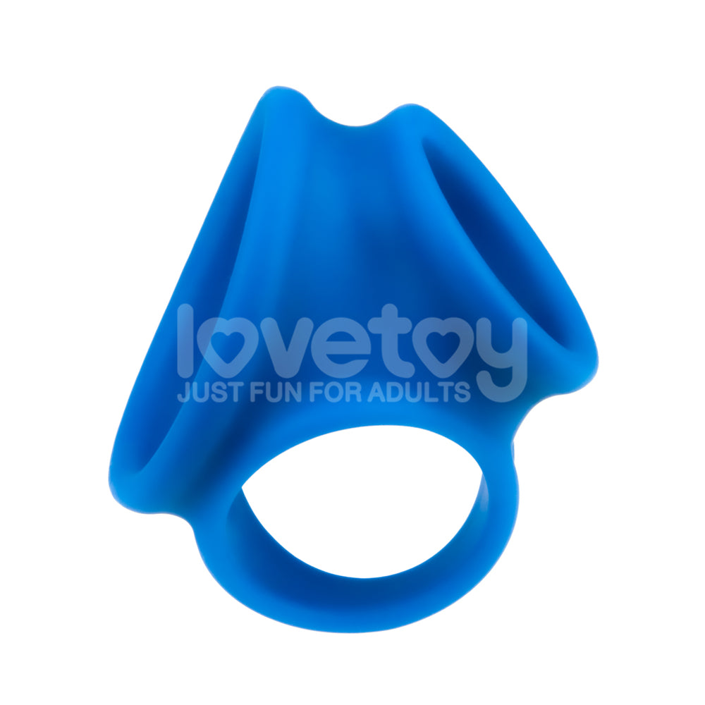 Pinnacle Pro Trio Grip Enhancer Blue Cock & Balls Ring
