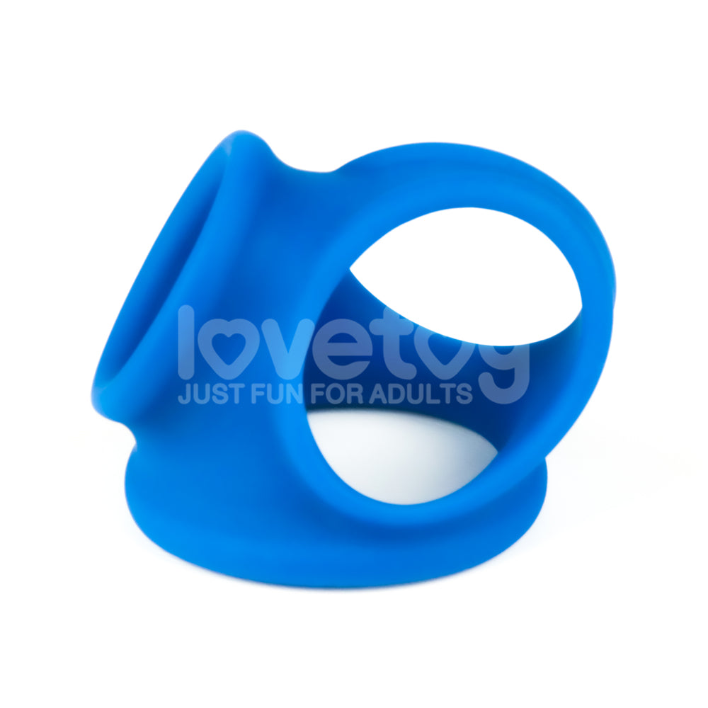 Pinnacle Pro Trio Grip Enhancer Blue Cock & Balls Ring