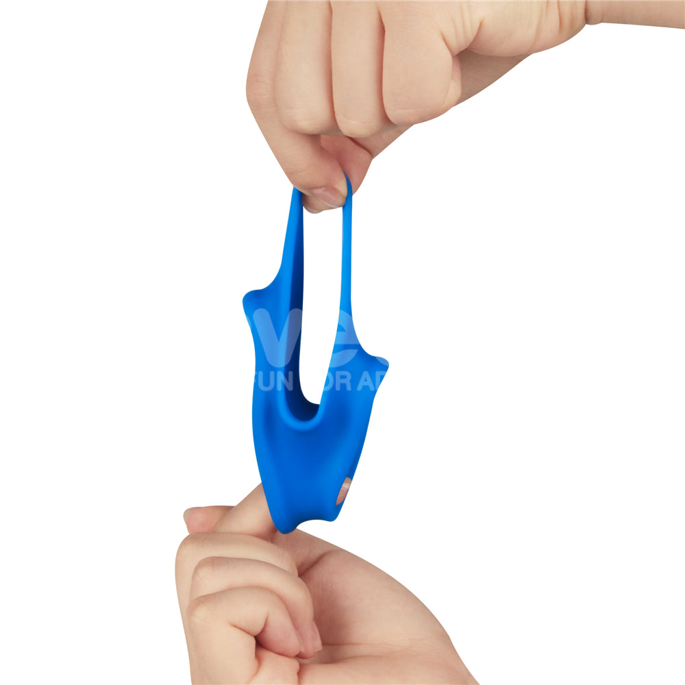 Pinnacle Pro Trio Grip Enhancer Blue Cock & Balls Ring