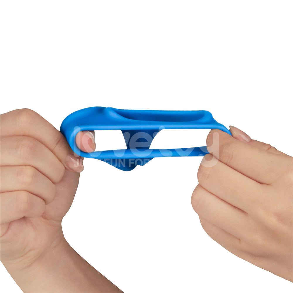Pinnacle Pro Trio Grip Enhancer Blue Cock & Balls Ring
