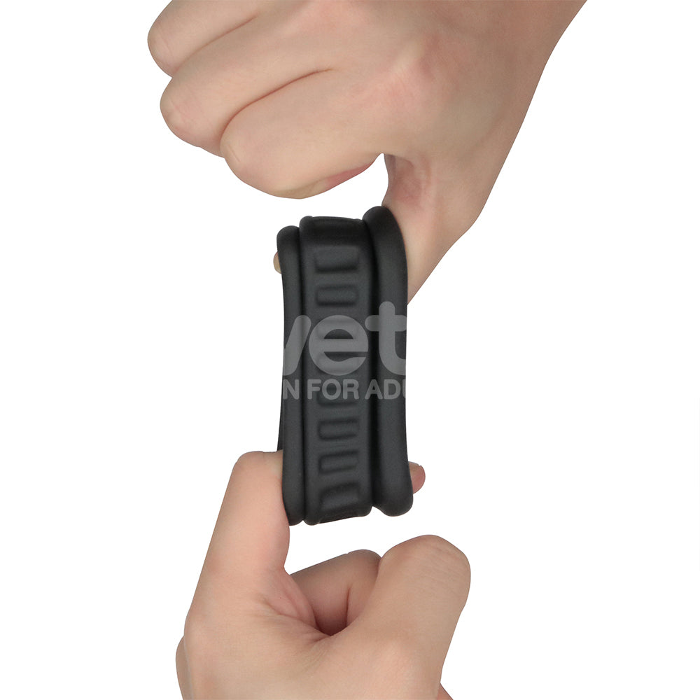 Pinnacle Pro Twin Grip Enhancer Black Cock & Balls Ring