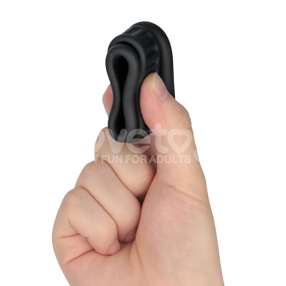 Pinnacle Pro Twin Grip Enhancer Black Cock & Balls Ring