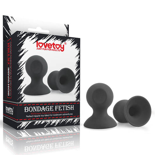 Bondage Fetish Silicone Comfort Nipple Suckers Black Set Of 2