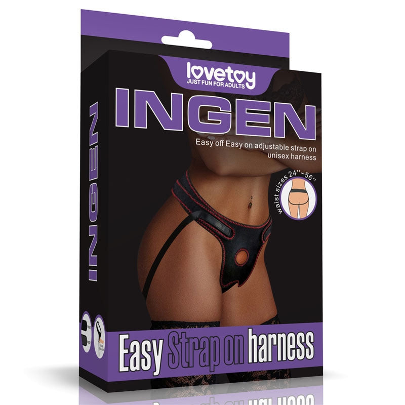 Ingen Easy Strap On Harness Black Adjustable Strap On Harness (No Probe Included)
