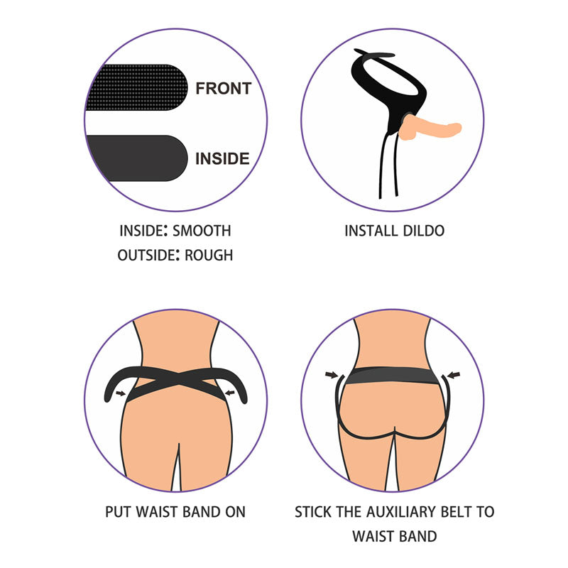 Ingen Easy Strap On Harness Black Adjustable Strap On Harness (No Probe Included)