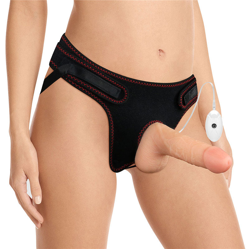 Ingen Vibrating Easy Strap On Set Flesh 17.8 Cm (7'') Vibrating Strap On