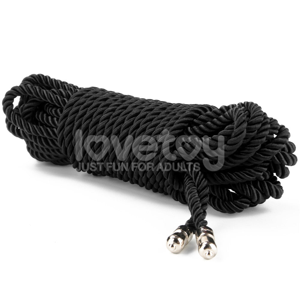 Rebellion Reign Silky Bondage Rope Black Black Bondage Rope 10 Metre Length