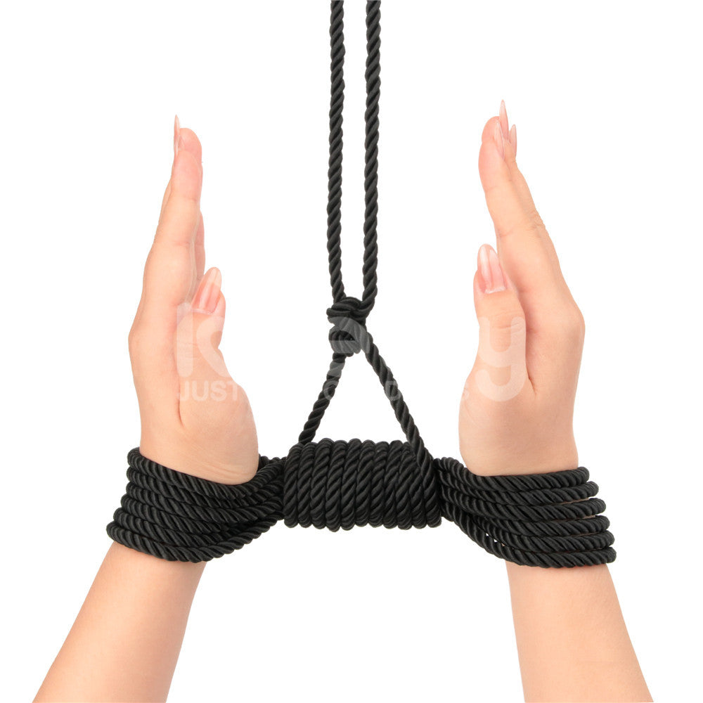 Rebellion Reign Silky Bondage Rope Black Black Bondage Rope 10 Metre Length