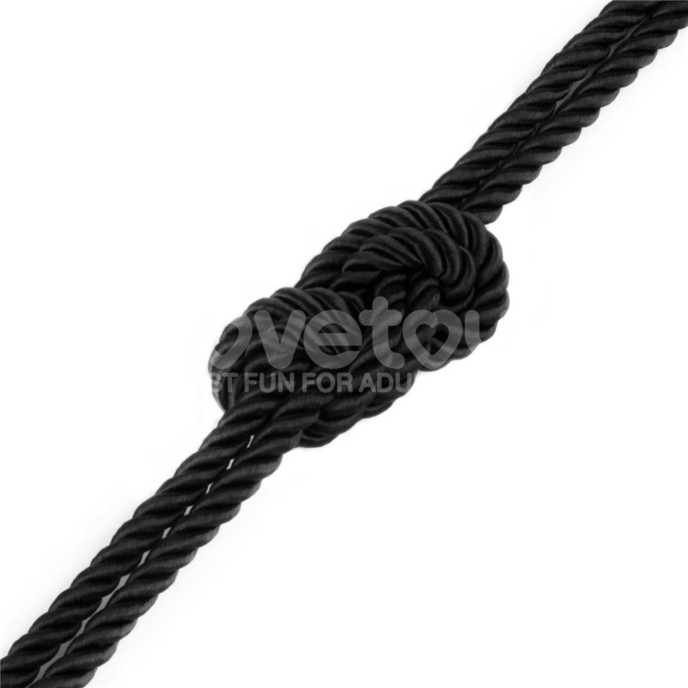 Rebellion Reign Silky Bondage Rope Black Black Bondage Rope 10 Metre Length