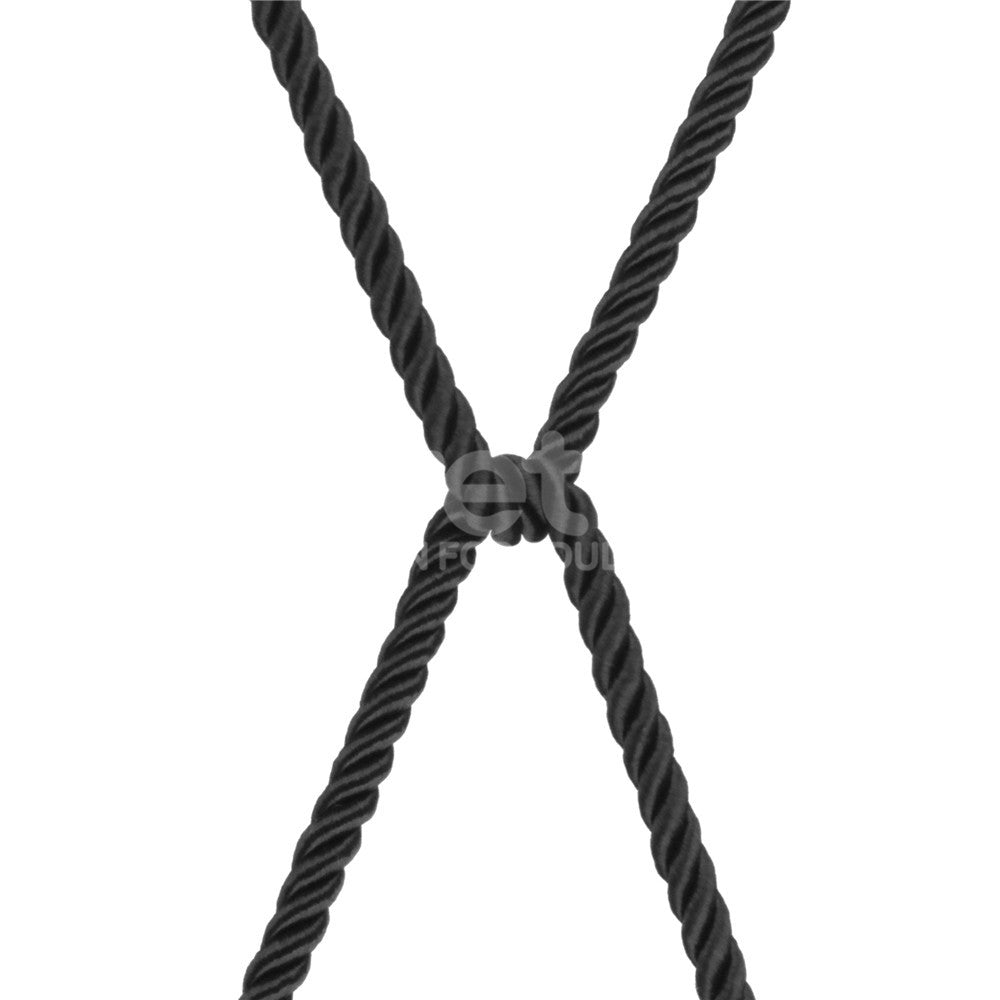 Rebellion Reign Silky Bondage Rope Black Black Bondage Rope 10 Metre Length