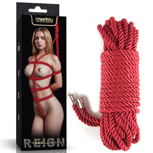 Rebellion Reign Silky Bondage Rope Red Red Bondage Rope 10 Metre Length