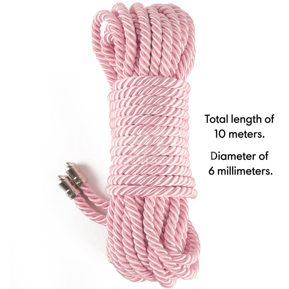 Rebellion Reign Silky Bondage Rope Pink Pink Bondage Rope 10 Metre Length