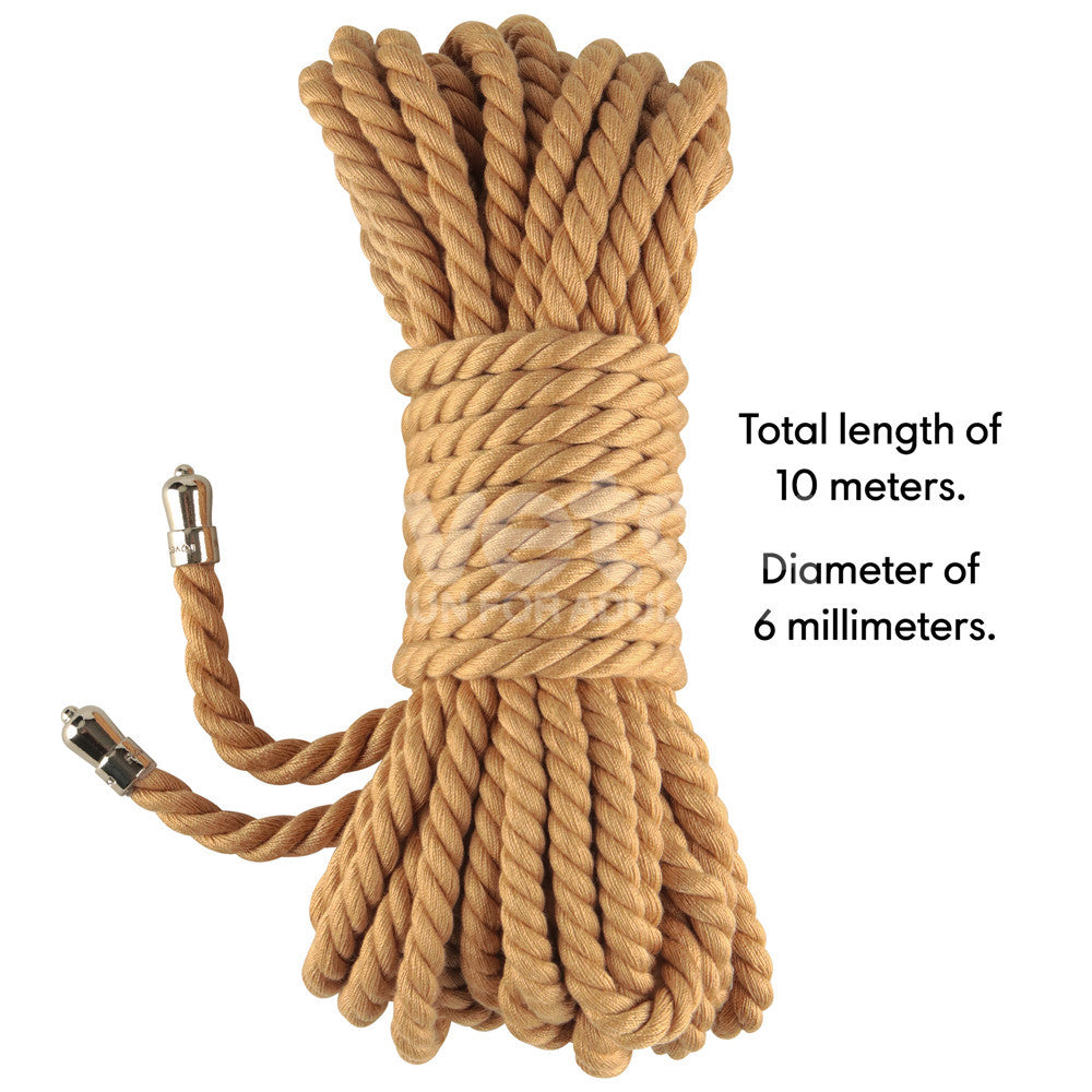 Rebellion Reign Bondage Rope Natural Natural Bondage Rope 10 Metre Length