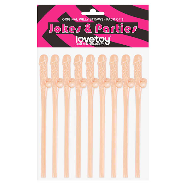 Jokes & Parties Original Willy Straws Flesh Dicky Straws Set Of 9