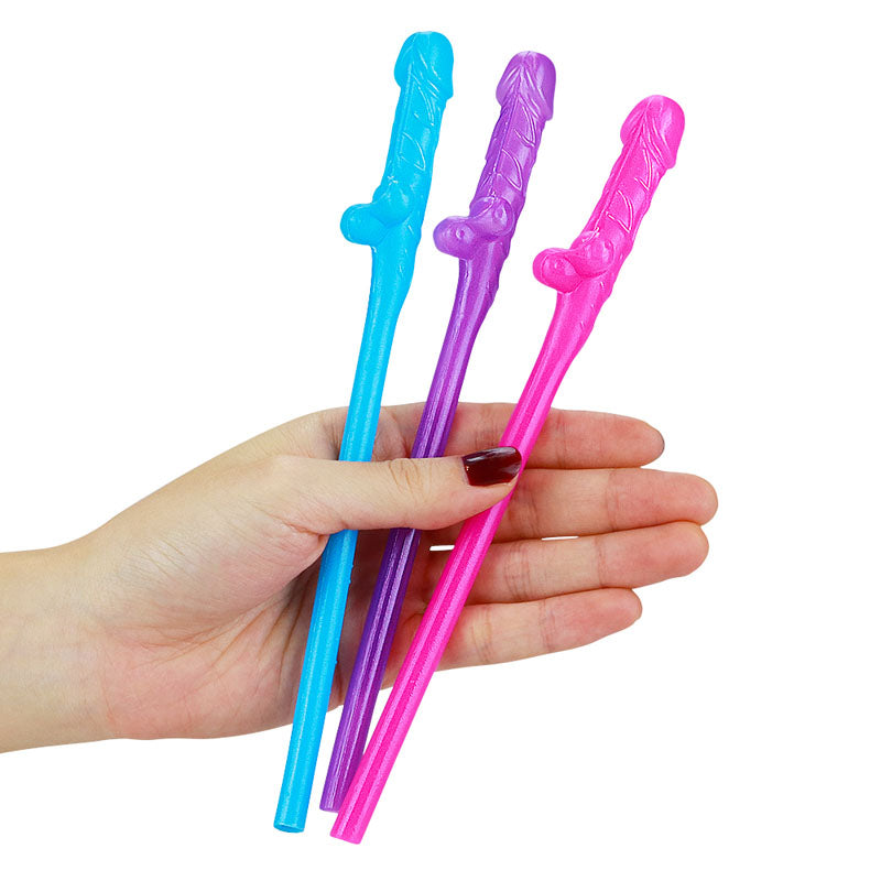 Jokes & Parties Original Willy Straws Coloured Dicky Straws Set Of 9