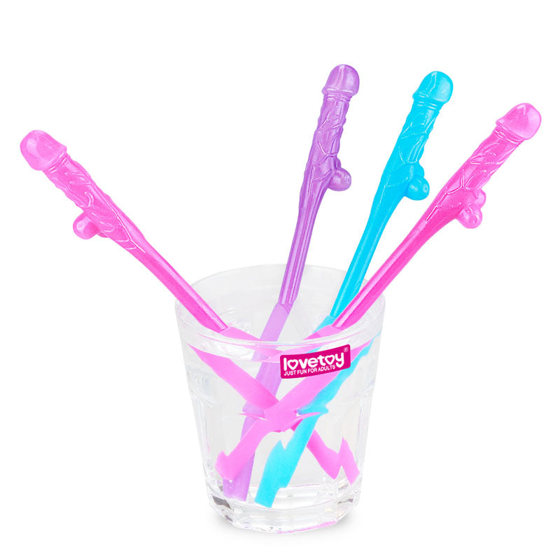 Jokes & Parties Original Willy Straws Coloured Dicky Straws Set Of 9