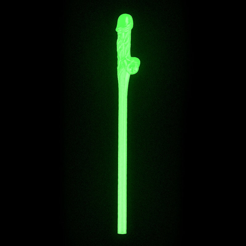 Jokes & Parties Glow In The Dark Willy Straws Glow In Dark Dicky Straws Set Of 9