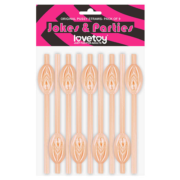 Jokes & Parties Original Pussy Straws Flesh Pussy Straws Set Of 9