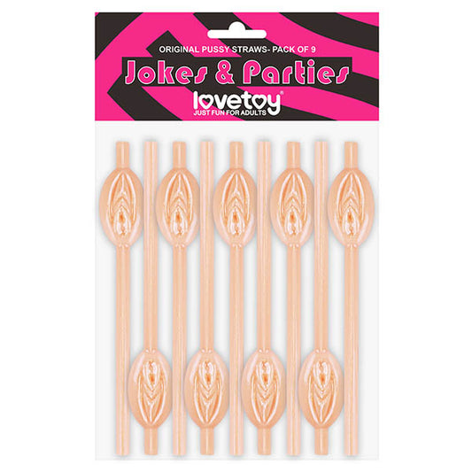 Jokes & Parties Original Pussy Straws Flesh Pussy Straws Set Of 9