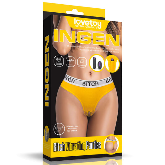 Ingen Bitch Vibrating Panties Yellow Small Size Rechargeable Vibrating Panties