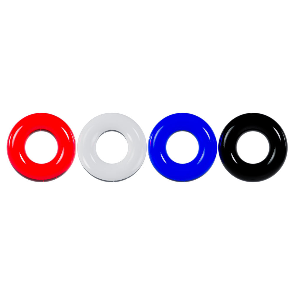 Levelz Multicolour Cock Ring Set 4 Pack Coloured Cock Rings 4 Pack