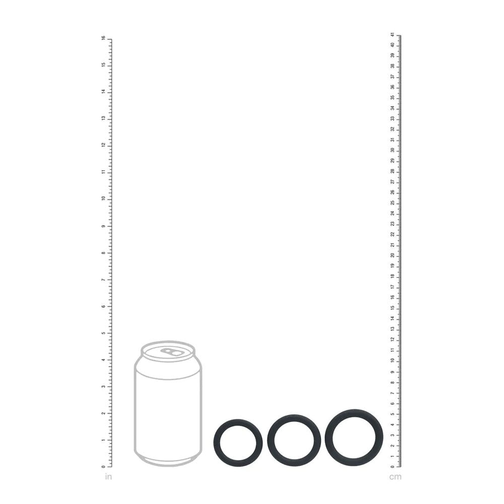 Levelz Classic Silicone Cock Ring Set L/Xl/Xxl Black Cock Rings Set Of 3 Sizes