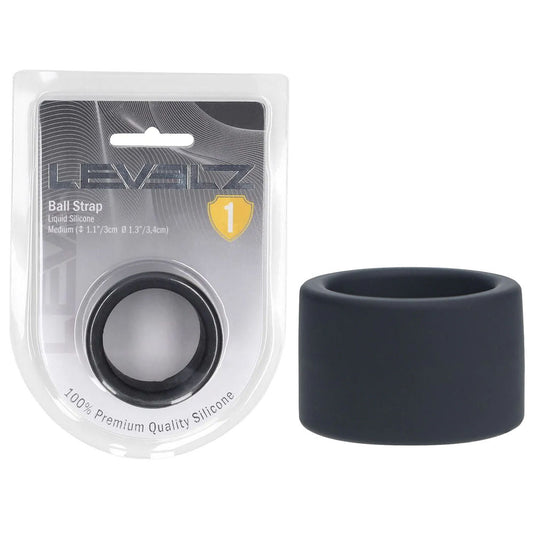 Levelz Liquid Silicone Ball Strap M Black Black Ball Strap
