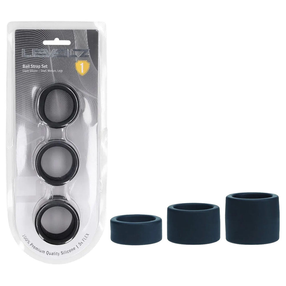 Levelz Liquid Silicone Ball Strap Set Of 3 Black Black Ball Stretchers Set Of 3 Sizes