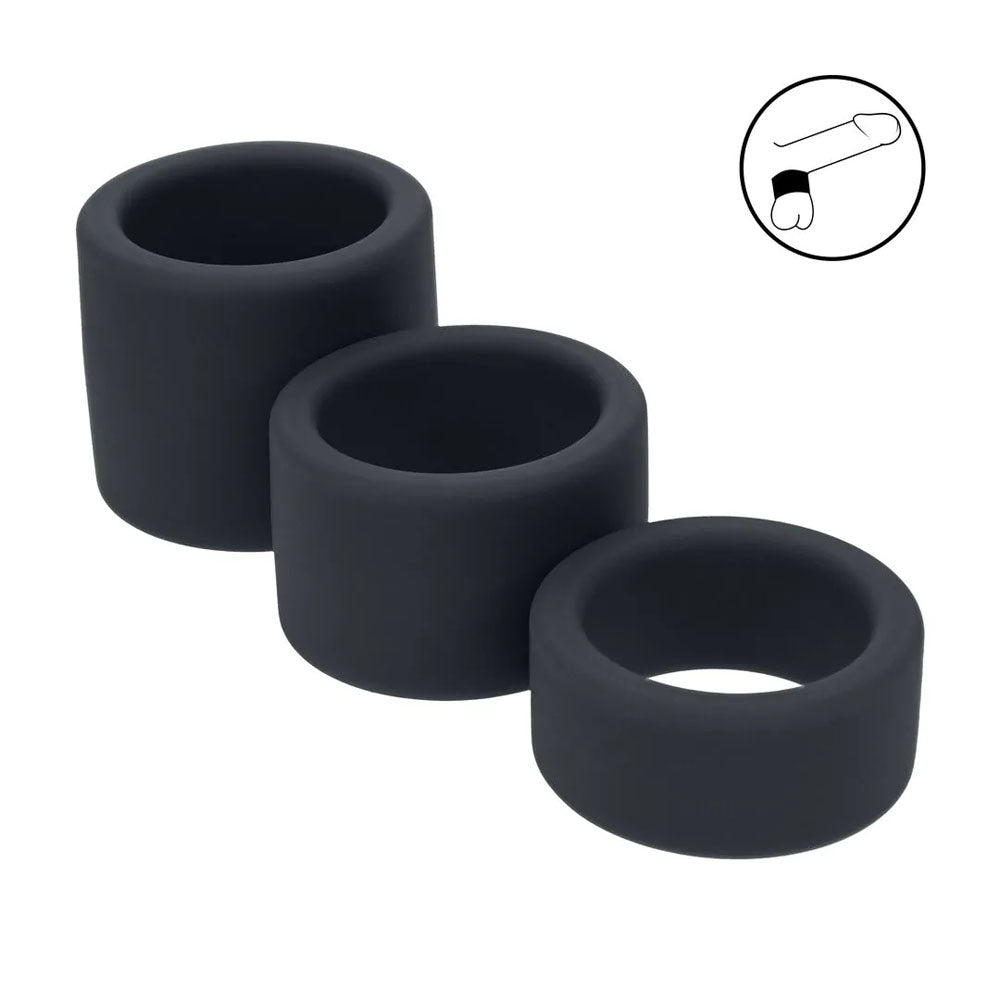 Levelz Liquid Silicone Ball Strap Set Of 3 Black Black Ball Stretchers Set Of 3 Sizes