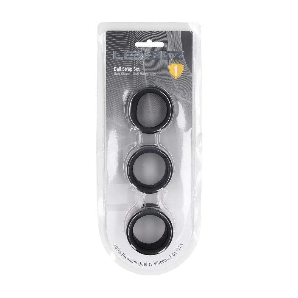 Levelz Liquid Silicone Ball Strap Set Of 3 Black Black Ball Stretchers Set Of 3 Sizes