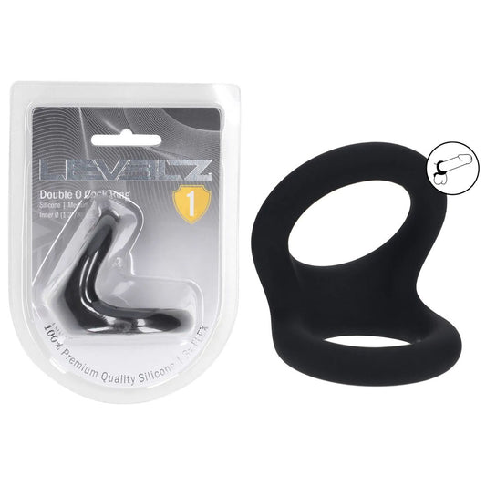 Levelz Double O Silicone Cock Ring M Black Black Cock & Balls Rings