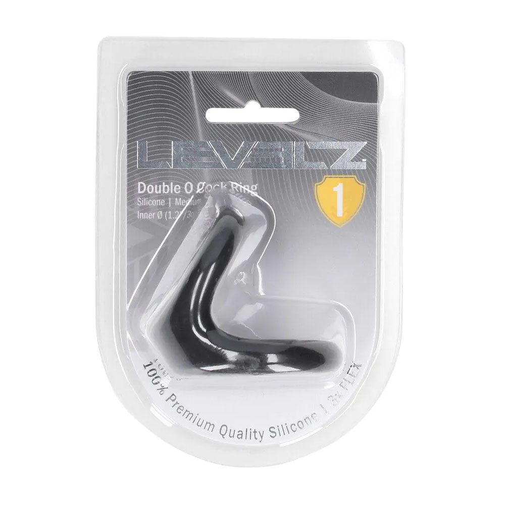 Levelz Double O Silicone Cock Ring M Black Black Cock & Balls Rings