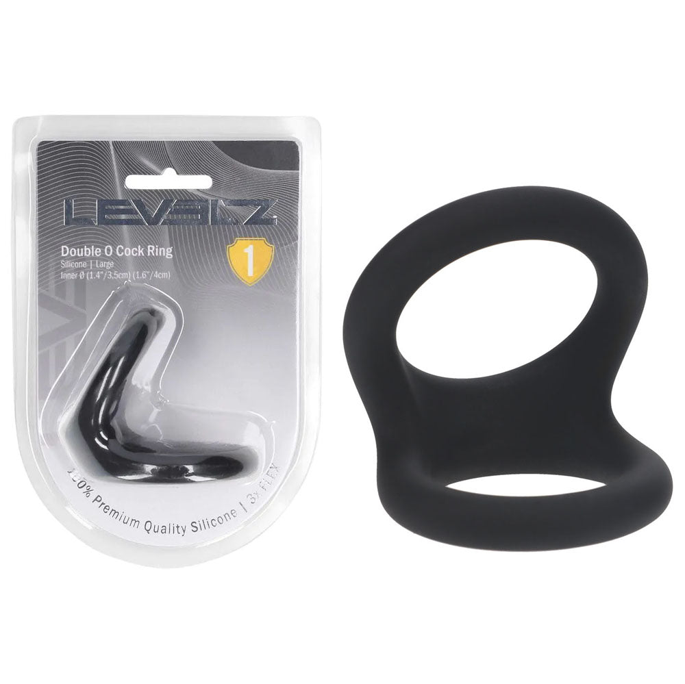 Levelz Double O Silicone Cock Ring L Black Black Cock & Balls Rings