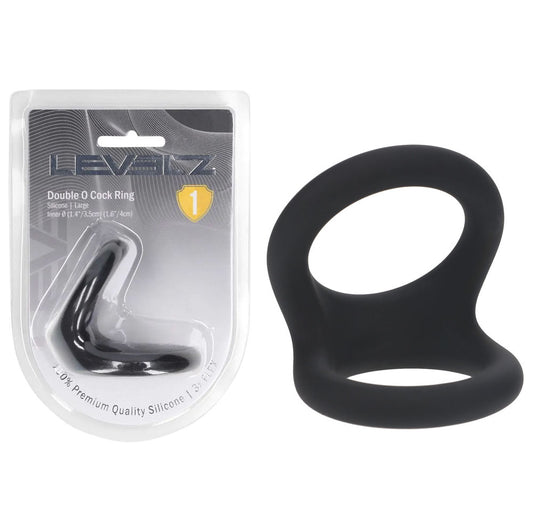 Levelz Double O Silicone Cock Ring L Black Black Cock & Balls Rings