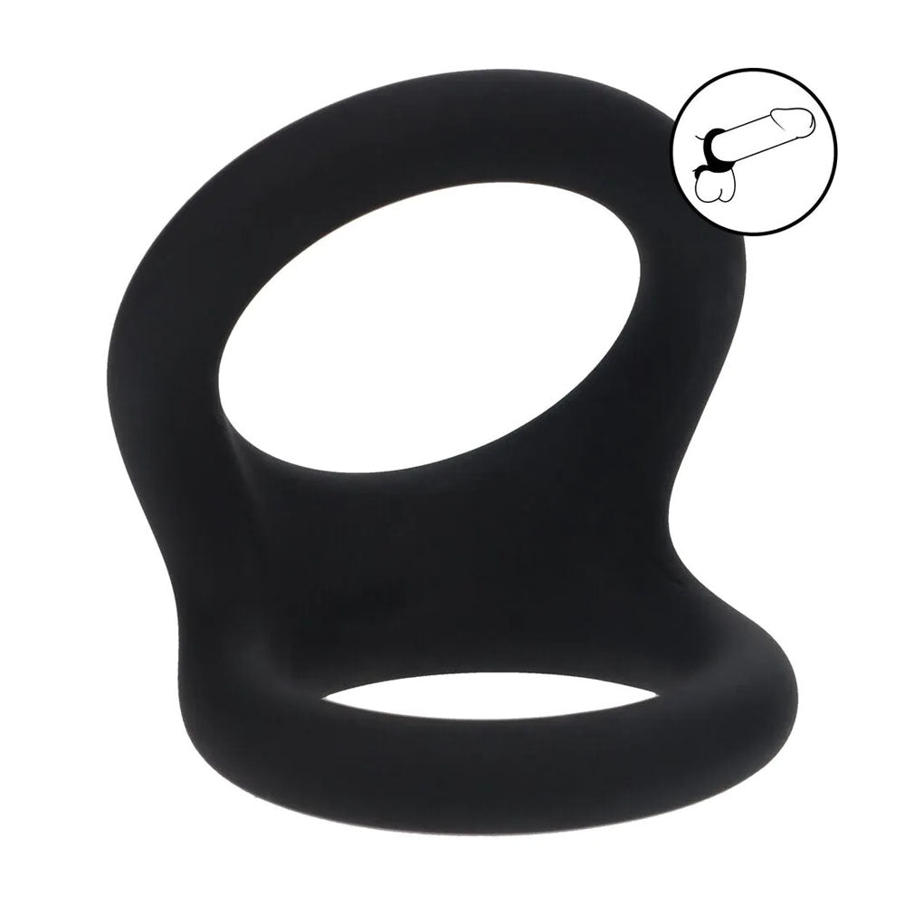 Levelz Double O Silicone Cock Ring L Black Black Cock & Balls Rings