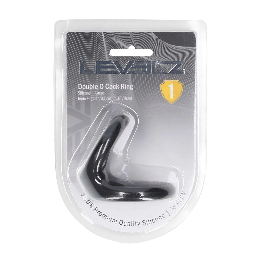 Levelz Double O Silicone Cock Ring L Black Black Cock & Balls Rings