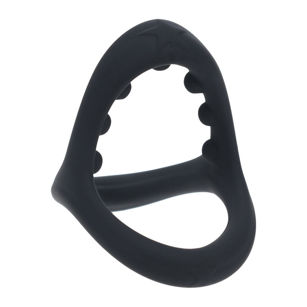 Levelz Soft Bead Grip Silicone Cock Ring Black Black Cock & Balls Rings