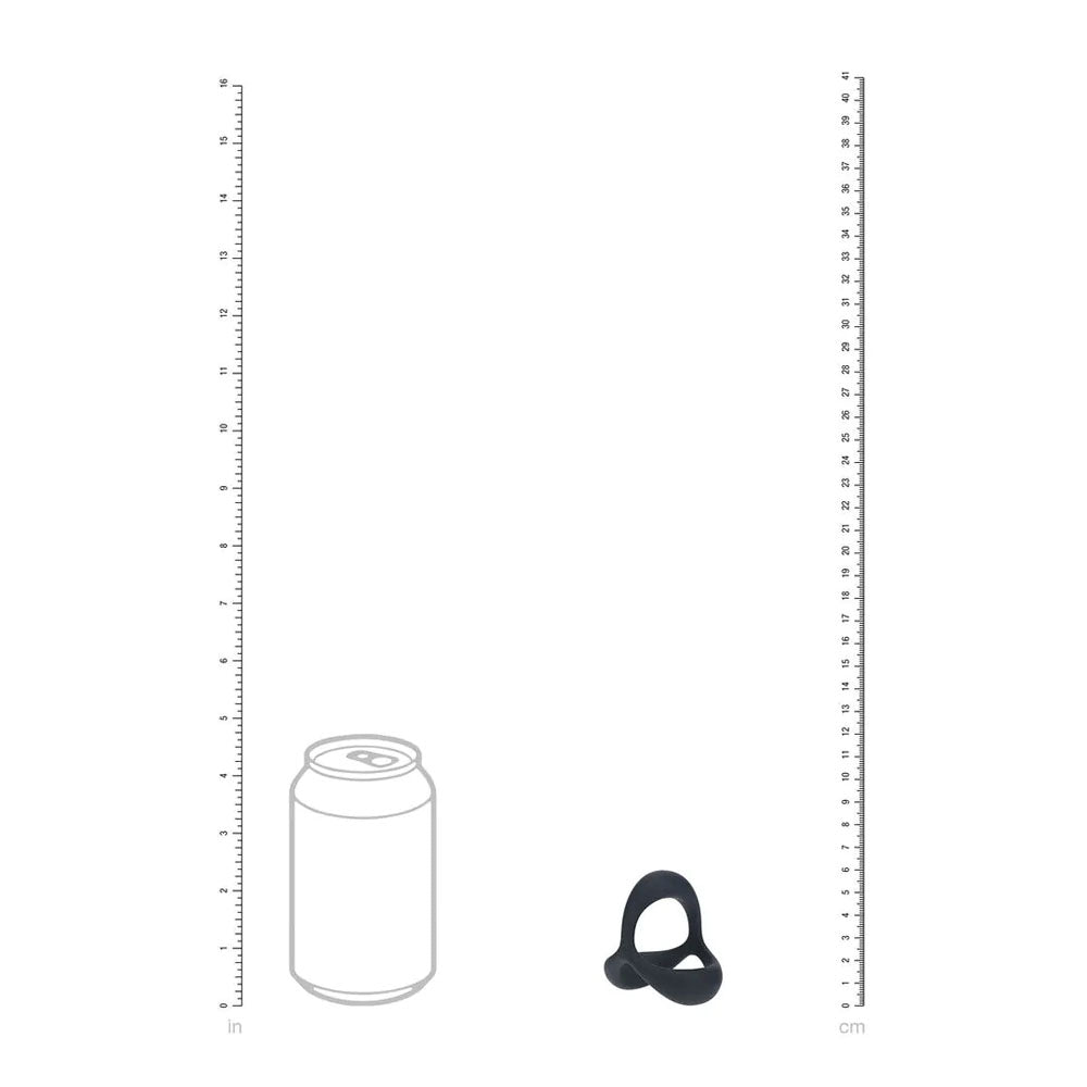 Levelz Tri O Ergo Silicone Cock Ring Black Black Cock & Balls Rings