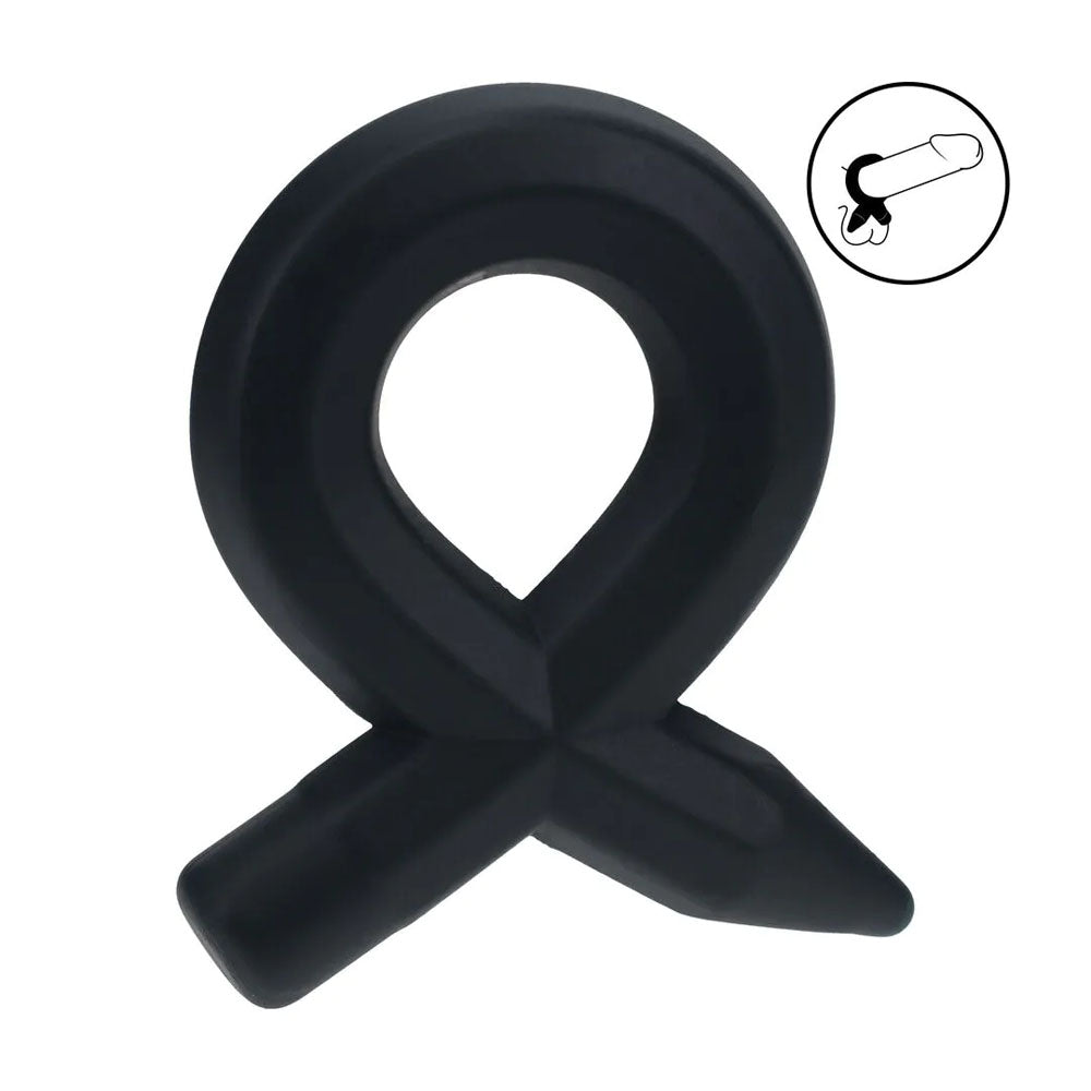 Levelz Pencil Liquid Silicone Cock Ring Black Cock Ring