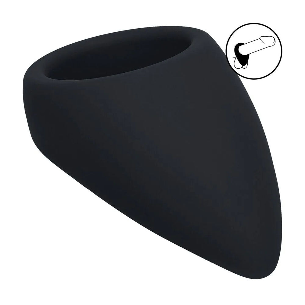 Levelz Teardrop Silicone Cock Ring Black Black Cock Ring