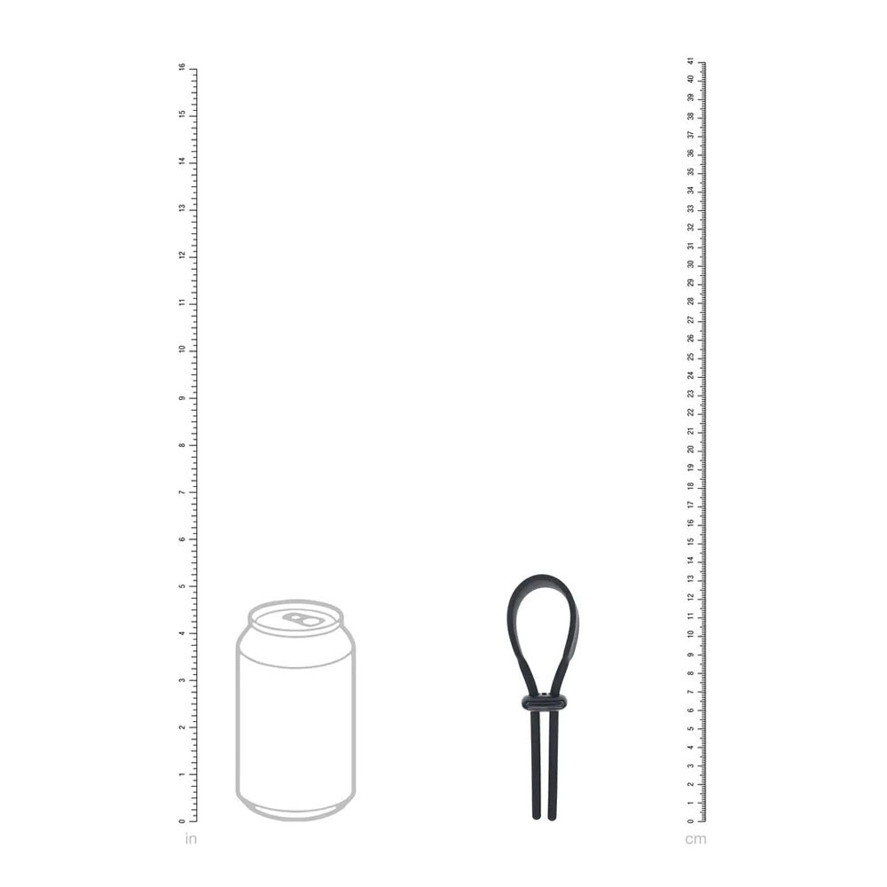 Levelz Wide Adjustable Silicone Lasso Cock Ring Black Adjustable Cock Ring
