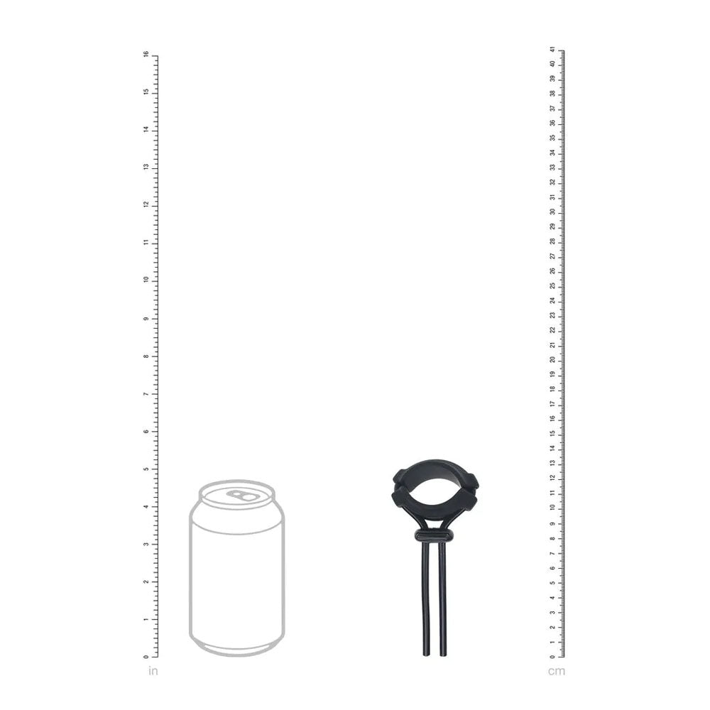 Levelz Wide Detachable Lasso Cock Ring Black Black Adjustable Cock Ring