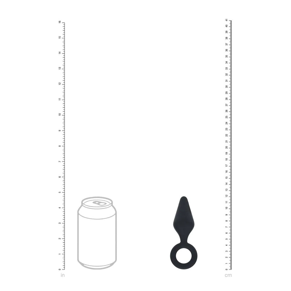 Levelz Silicone Anal Plug With Loop Small Black Black Small Butt Plug