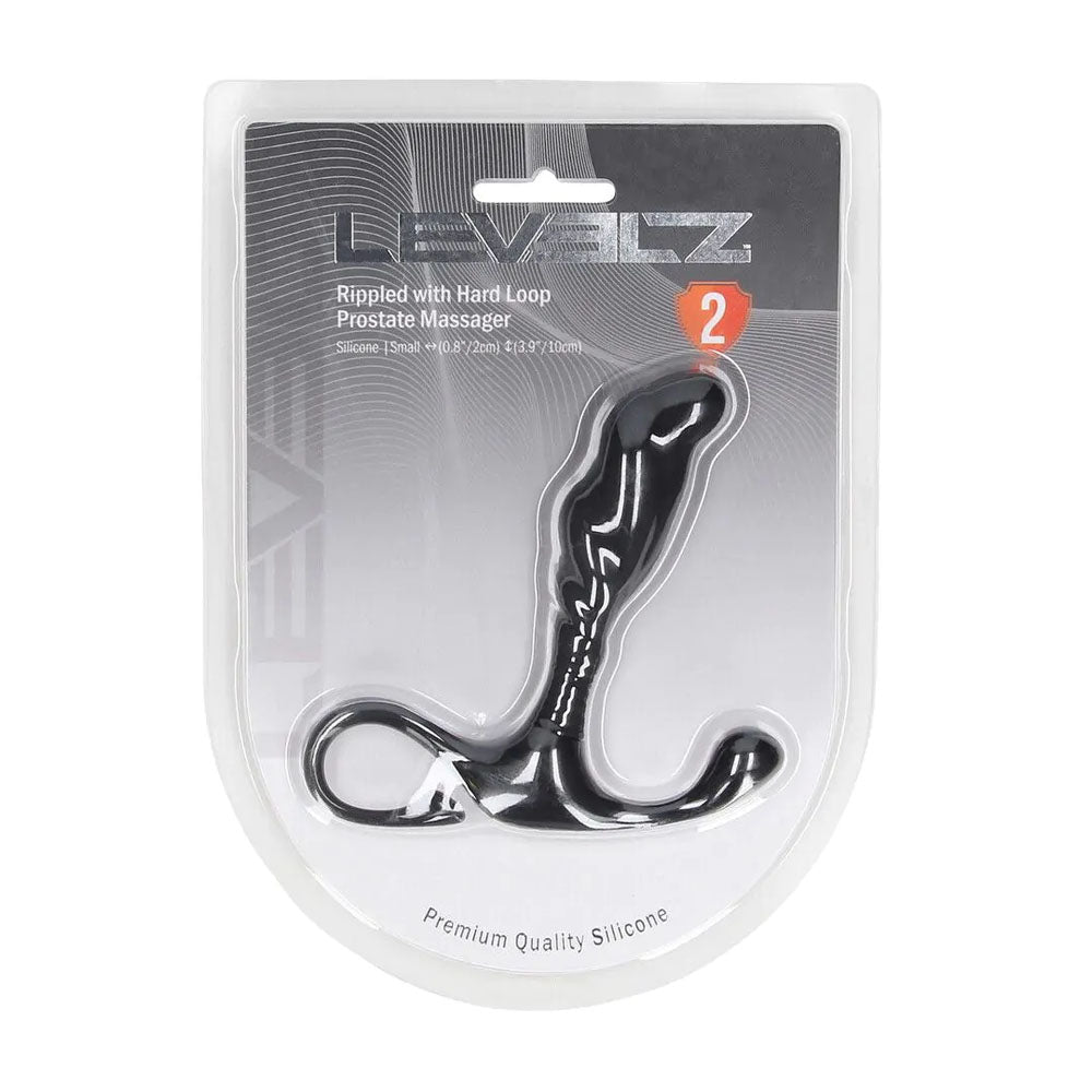 Levelz Rippled With Hard Loop Prostate Massager Small Black Small Prostate Massager
