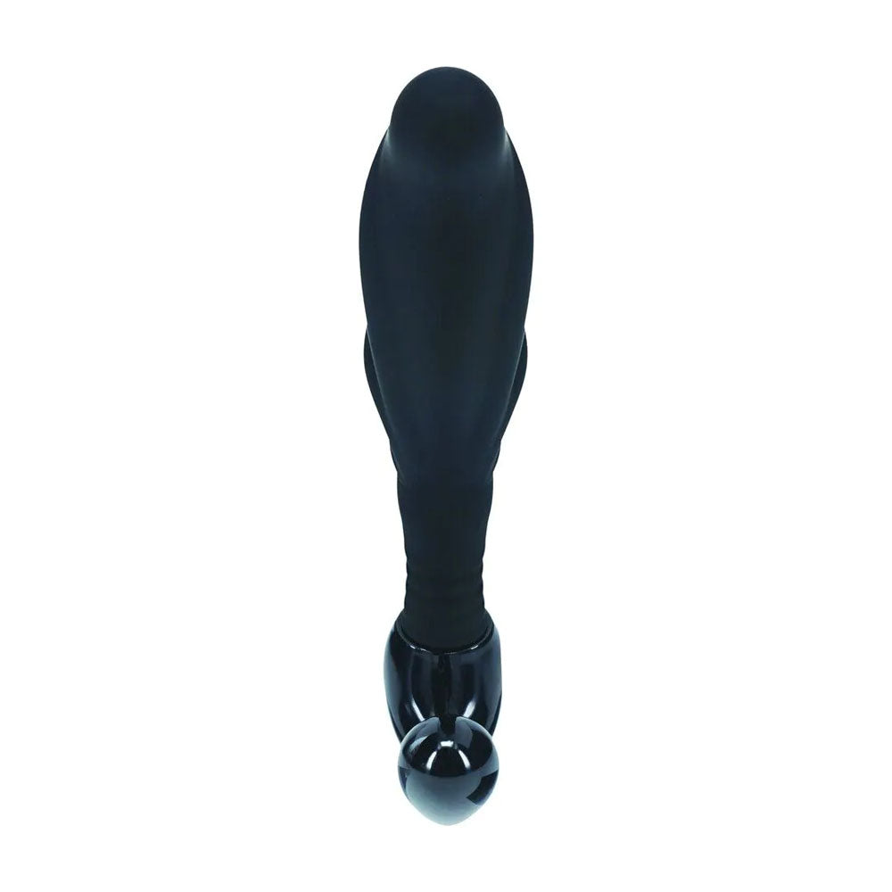 Levelz Rippled With Hard Loop Prostate Massager Medium Black Medium Prostate Massager
