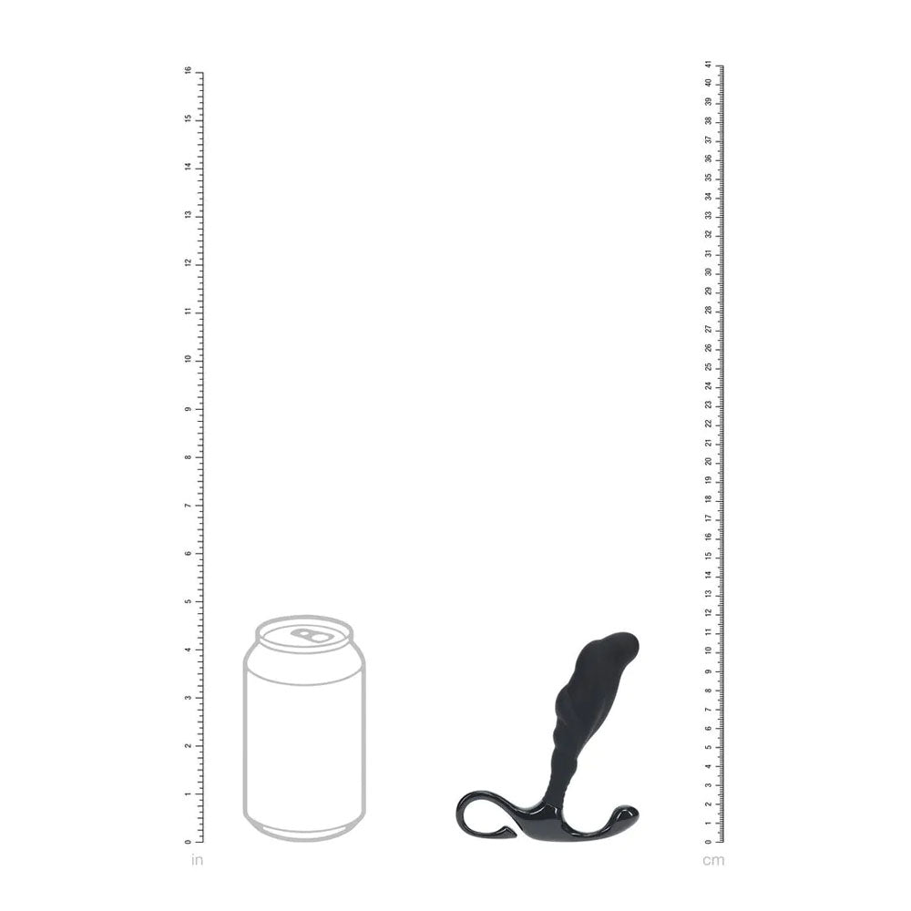 Levelz Rippled With Hard Loop Prostate Massager Medium Black Medium Prostate Massager
